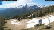 Archived webcam image showing Cortina d'Ampezzo: World Cup slope from Rifugio Duca d'Aosta on 21 May 2026 at 10:07