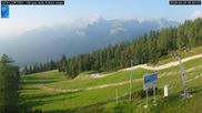 Archived webcam image showing Cortina d'Ampezzo: World Cup slope from Rifugio Duca d'Aosta on 26 Jun 2026 at 07:31