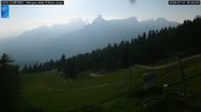 Archived webcam image showing Cortina d'Ampezzo: World Cup slope from Rifugio Duca d'Aosta on 1 Jul 2026 at 00:37