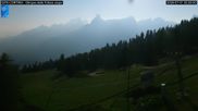 Archived webcam image showing Cortina d'Ampezzo: World Cup slope from Rifugio Duca d'Aosta on 1 Jul 2026 at 02:37