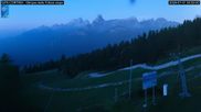 Archived webcam image showing Cortina d'Ampezzo: World Cup slope from Rifugio Duca d'Aosta on 1 Jul 2026 at 04:37