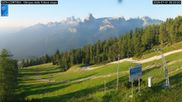 Archived webcam image showing Cortina d'Ampezzo: World Cup slope from Rifugio Duca d'Aosta on 1 Jul 2026 at 06:37