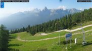 Archived webcam image showing Cortina d'Ampezzo: World Cup slope from Rifugio Duca d'Aosta on 1 Jul 2026 at 08:37