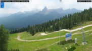 Archived webcam image showing Cortina d'Ampezzo: World Cup slope from Rifugio Duca d'Aosta on 1 Jul 2026 at 12:37