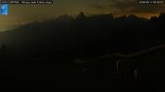 Archived webcam image showing Cortina d'Ampezzo: World Cup slope from Rifugio Duca d'Aosta on 13 Aug 2026 at 00:30