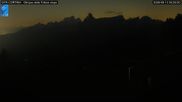 Archived webcam image showing Cortina d'Ampezzo: World Cup slope from Rifugio Duca d'Aosta on 13 Aug 2026 at 04:30