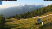Archived webcam image showing Cortina d'Ampezzo: World Cup slope from Rifugio Duca d'Aosta on 13 Aug 2026 at 07:30