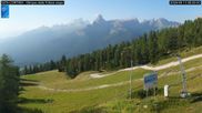 Archived webcam image showing Cortina d'Ampezzo: World Cup slope from Rifugio Duca d'Aosta on 13 Aug 2026 at 08:30
