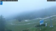 Archived webcam image showing Cortina d'Ampezzo: World Cup slope from Rifugio Duca d'Aosta on 23 Aug 2026 at 06:56