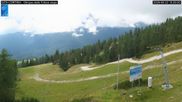 Archived webcam image showing Cortina d'Ampezzo: World Cup slope from Rifugio Duca d'Aosta on 23 Aug 2026 at 10:56