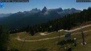 Archived webcam image showing Cortina d'Ampezzo: World Cup slope from Rifugio Duca d'Aosta on 28 Sep 2026 at 02:16