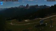 Archived webcam image showing Cortina d'Ampezzo: World Cup slope from Rifugio Duca d'Aosta on 28 Sep 2026 at 04:16