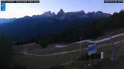 Archived webcam image showing Cortina d'Ampezzo: World Cup slope from Rifugio Duca d'Aosta on 28 Sep 2026 at 06:16