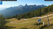 Archived webcam image showing Cortina d'Ampezzo: World Cup slope from Rifugio Duca d'Aosta on 28 Sep 2026 at 08:16