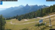 Archived webcam image showing Cortina d'Ampezzo: World Cup slope from Rifugio Duca d'Aosta on 28 Sep 2026 at 10:16