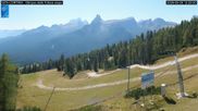 Archived webcam image showing Cortina d'Ampezzo: World Cup slope from Rifugio Duca d'Aosta on 28 Sep 2026 at 12:16