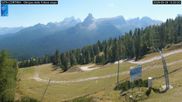 Archived webcam image showing Cortina d'Ampezzo: World Cup slope from Rifugio Duca d'Aosta on 28 Sep 2026 at 14:16