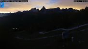 Archived webcam image showing Cortina d'Ampezzo: World Cup slope from Rifugio Duca d'Aosta on 17 Oct 2026 at 06:26