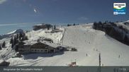 Archived webcam image showing Mountain view from the Kreuzkogel (1880m) on 26 Feb 2026 at 11:40