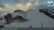 Archived webcam image showing Mountain view from the Kreuzkogel (1880m) on 8 Apr 2026 at 07:47