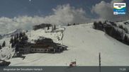 Archived webcam image showing Mountain view from the Kreuzkogel (1880m) on 8 Apr 2026 at 11:47