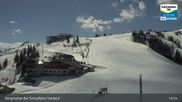 Archived webcam image showing Mountain view from the Kreuzkogel (1880m) on 8 Apr 2026 at 13:47