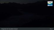 Archived webcam image showing Mountain view from the Kreuzkogel (1880m) on 22 Aug 2026 at 05:59