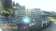 Archived webcam image showing Reiteralm: View Hotel Raunerhof on 29 May 2026 at 18:31