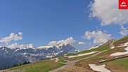 Archiviertes Webcam Bild: Skigebiet Golm: Blick von Bergstation Grüneck am 28.05.2026 um 08:25 Uhr
