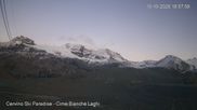 Archived webcam image showing Cervinia: Laghi Cime Bianche on 10 Oct 2026 at 20:21