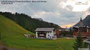 Archiviertes Webcam Bild: Lech am Arlberg: Ausblick Chalet Anna Maria zur Piste am 16.08.2026 um 06:25 Uhr
