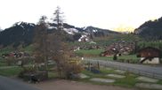 Archived webcam image showing Hotel Alpina at Adelboden Boden on 18 Apr 2026 at 07:49
