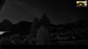 Archiviertes Webcam Bild: Adelboden: Blick Hotel Alpina zum Weltcuphang am 27.08.2026 um 00:54 Uhr