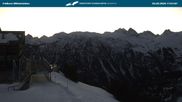 Archived webcam image showing middle station Fellhornbahn on 26 Feb 2026 at 07:56