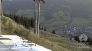Archiviertes Webcam Bild: Bergstation Hornbahn, Blick Bad Hindelang am 11.08.2026 um 07:05 Uhr