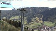 Archiviertes Webcam Bild: Bergstation Hornbahn, Blick Bad Hindelang am 30.08.2026 um 08:43 Uhr
