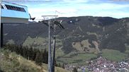 Archiviertes Webcam Bild: Bergstation Hornbahn, Blick Bad Hindelang am 30.08.2026 um 14:43 Uhr