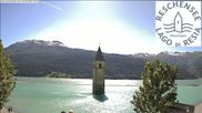 Archived webcam image showing The Church Tower in the Lake Resia on 23 May 2026 at 16:37