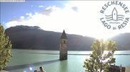 Archived webcam image showing The Church Tower in the Lake Resia on 23 May 2026 at 20:37
