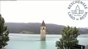 Archived webcam image showing The Church Tower in the Lake Resia on 5 Jun 2026 at 08:10