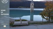 Archived webcam image showing The Church Tower in the Lake Resia on 17 Oct 2026 at 08:32
