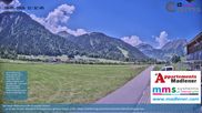 Archived webcam image showing Schoppernau lower valley on 28 May 2026 at 12:36