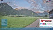 Archived webcam image showing Schoppernau lower valley on 11 Aug 2026 at 06:31