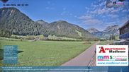 Archived webcam image showing Schoppernau lower valley on 11 Aug 2026 at 08:31