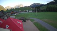Archived webcam image showing Schoppernau: View from Hotel Schrannen-Hof on 12 Jul 2026 at 07:36