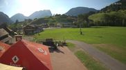 Archived webcam image showing Schoppernau: View from Hotel Schrannen-Hof on 12 Jul 2026 at 18:36