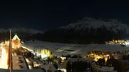 Archived webcam image showing St. Moritz village II - View from Hotel Schweizerhof towards St. Moritz Bad on 26 Feb 2026 at 20:29