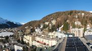 Archived webcam image showing St. Moritz village II - View from Hotel Schweizerhof towards St. Moritz Bad on 8 Apr 2026 at 08:37