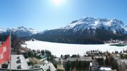 Archived webcam image showing St. Moritz village II - View from Hotel Schweizerhof towards St. Moritz Bad on 8 Apr 2026 at 10:37