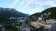 Archived webcam image showing St. Moritz village II - View from Hotel Schweizerhof towards St. Moritz Bad on 7 Jun 2026 at 06:41
